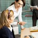 two women  consulting